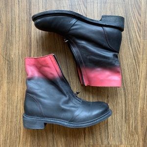 Gradient Leather Combat Boots